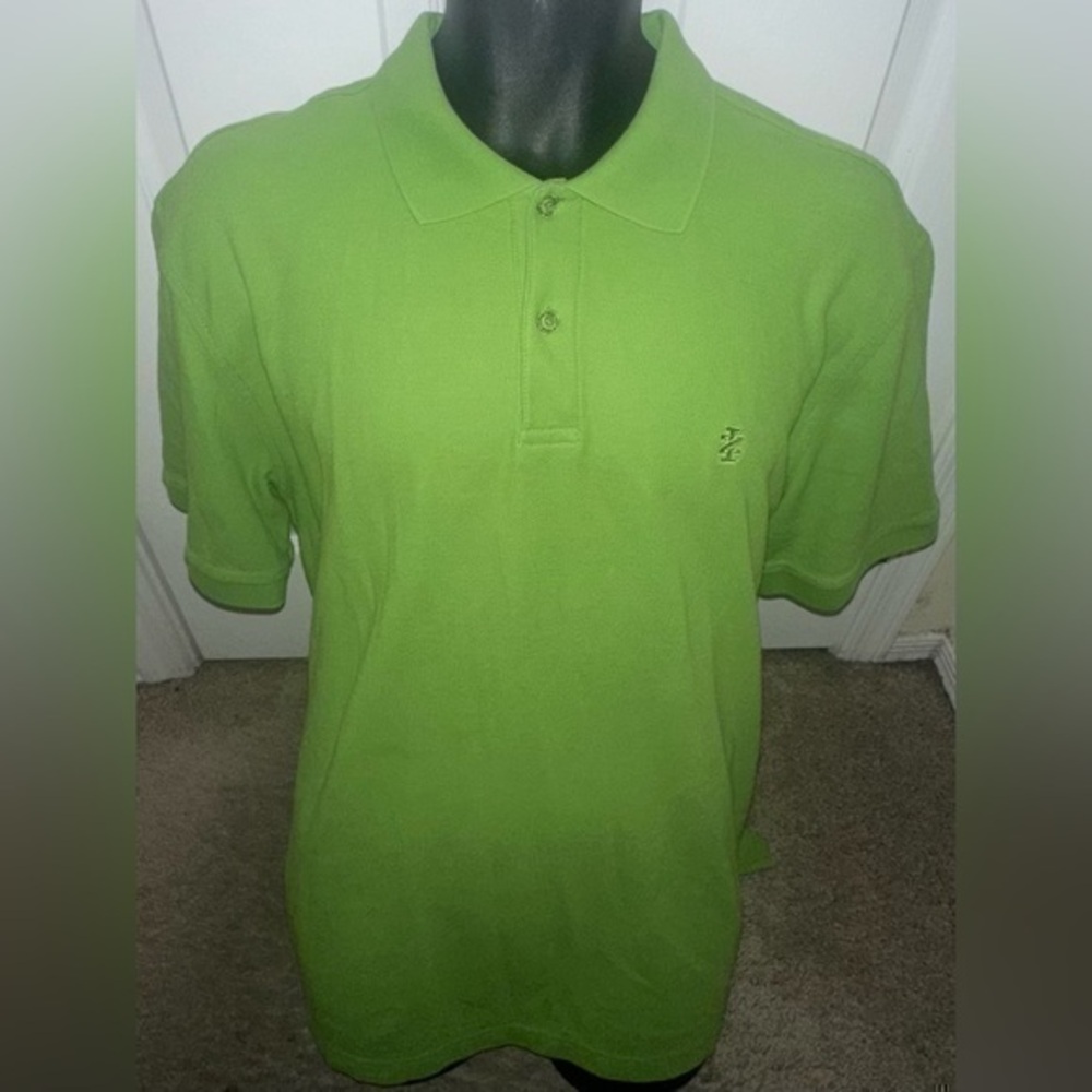 Men’s used green lime Izod polo shirt size XL cotton